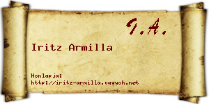 Iritz Armilla névjegykártya
